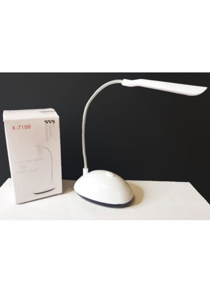 Настільна лампа MINI X-7188 світлодіодна, на 3-х батарейках ААА із пластику та металу біла (8951) UNI (322127591)