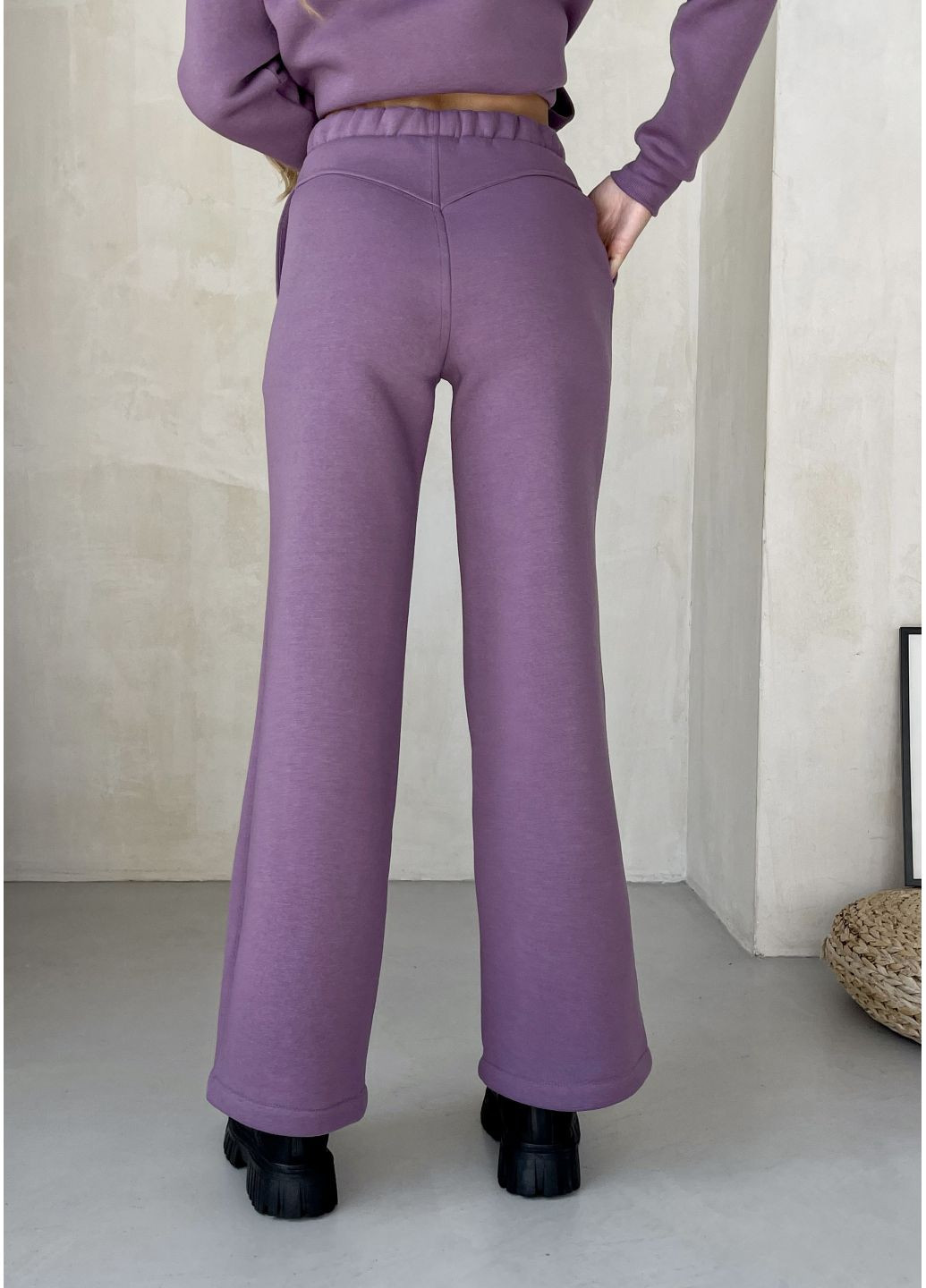 Теплый костюм на флисе с широкими штанами и худи (солоха в подарок) Merlini Тулон (303933270)