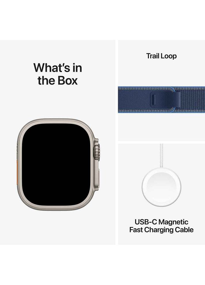 Смарт-часы Watch Ultra 3 GPS + Cellular 49mm Natural Titanium Case with Blue/Bright Blue Trail Loop - M/L (MEWU4QP/A) Apple (362209055)