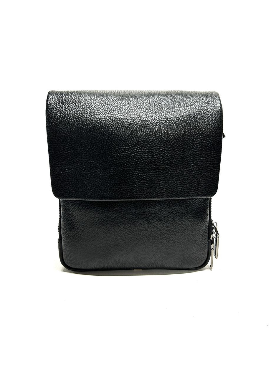 Чоловіча сумка з натуральної шкіри KA7706-2 чорна 22 х 20 х 8 No Brand (371682357)