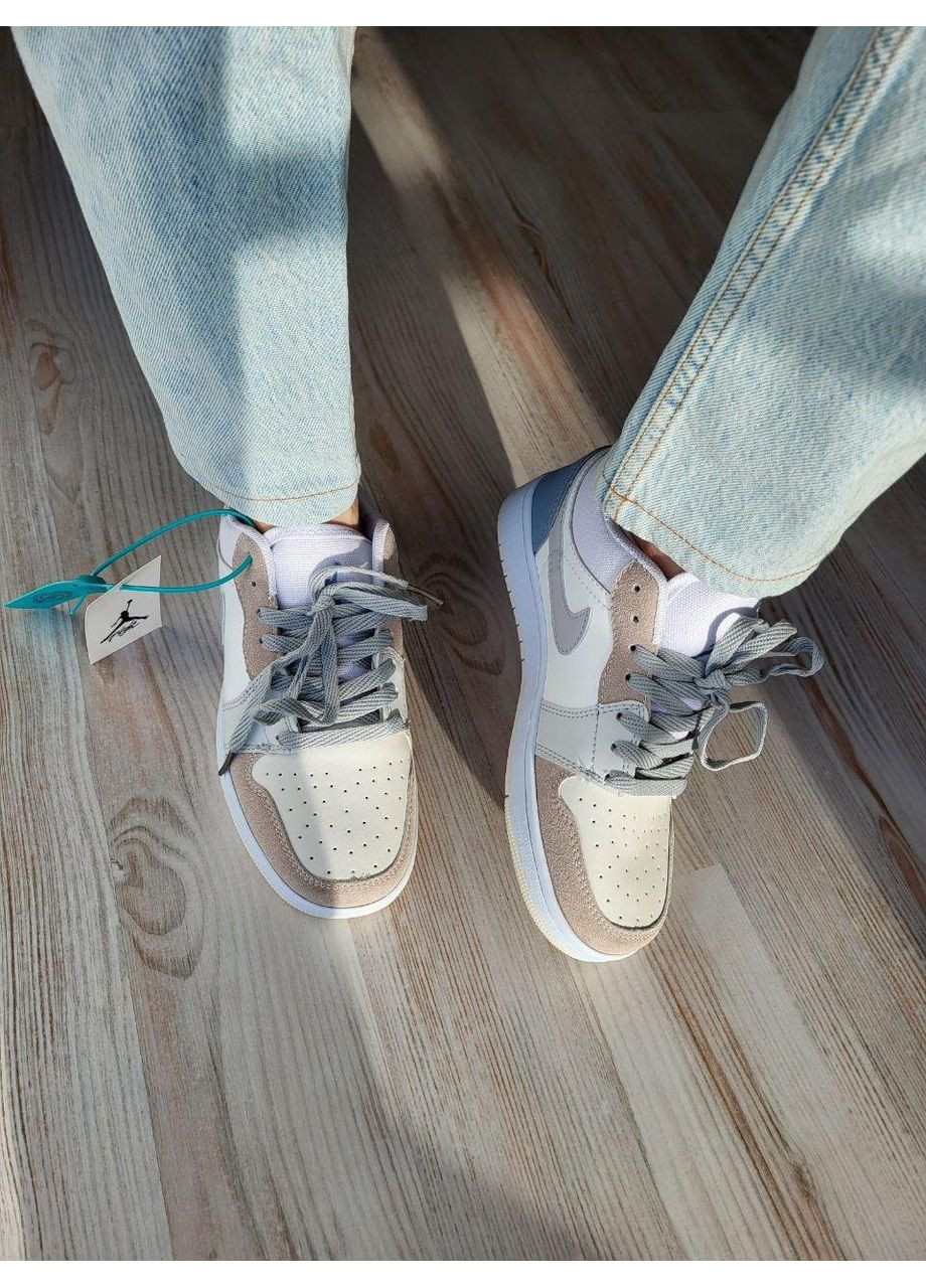 КРОСІВКИ ЖІНОЧІ NIKE AIR JORDAN 1 LOW DIOR НАЙК АІР ДЖОРДАН No Brand бежеві демісезони (368859860)