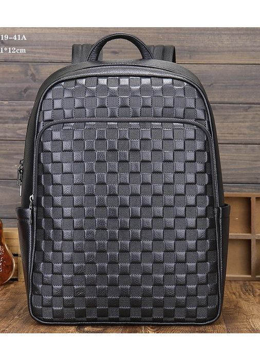 Рюкзак мужской кожаный 30х41х15, городской рюкзак для ноутбука и документов 63989 черный Tiding Bag (369155179)