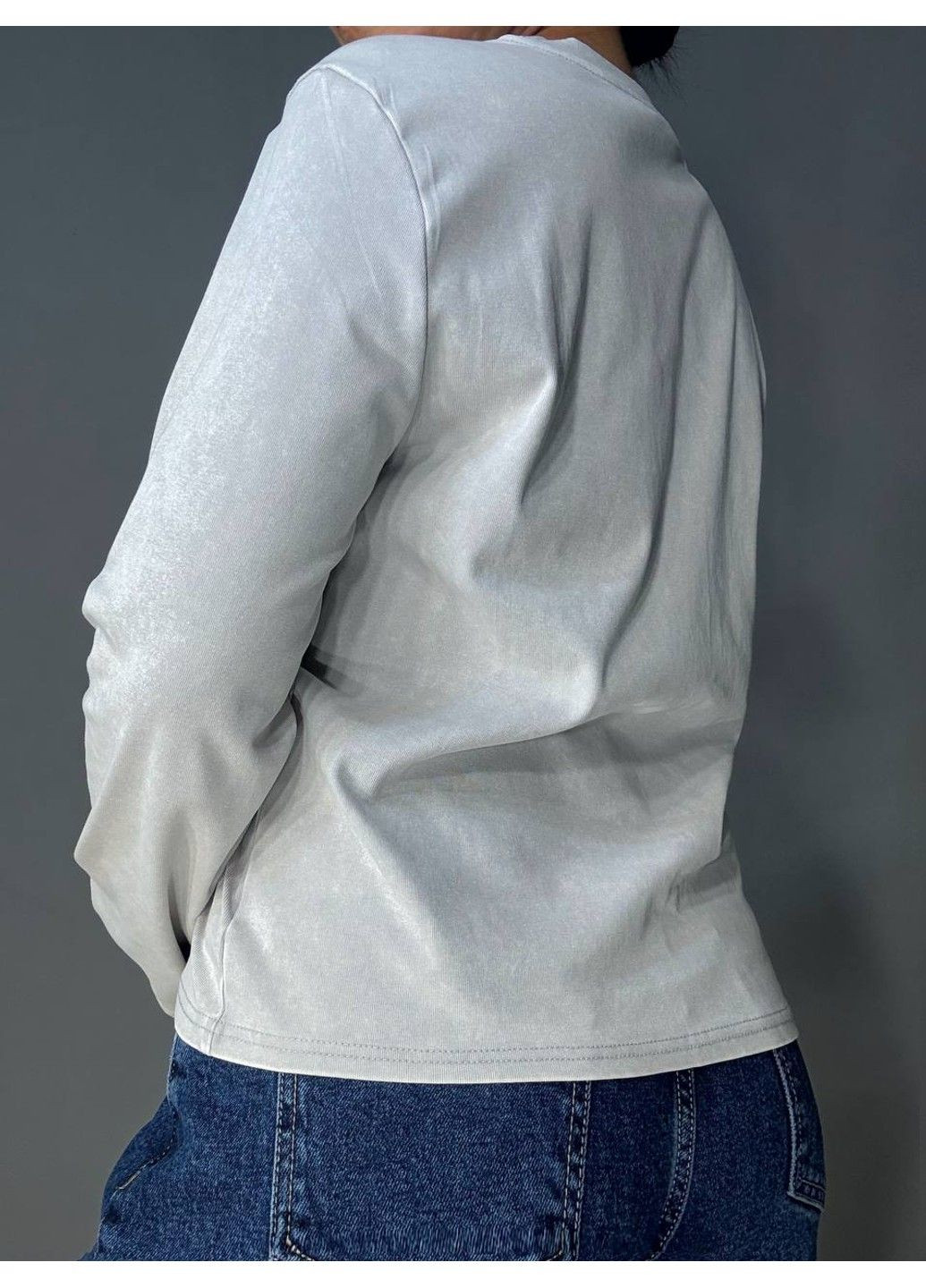 Лонгслів жіночий A-N 2517-5 трикотажний варка тай-дай з камінчиками “R” No Brand (350633707)