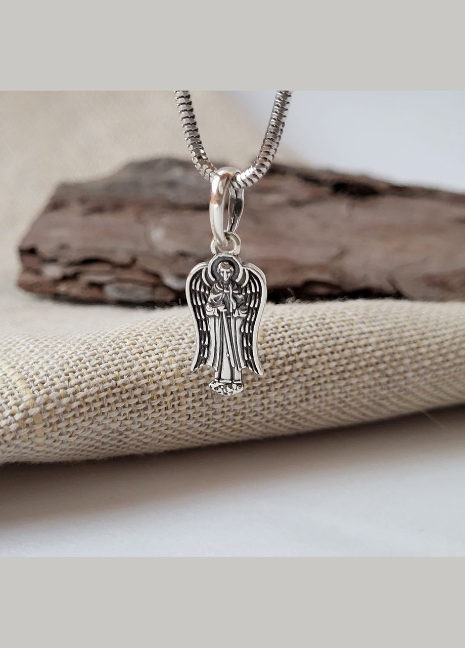 Срібна ладанка підвіска кулон Янгол Охоронець срібло 925 проби Чорнене 84646 0.98г No Brand (306741886)