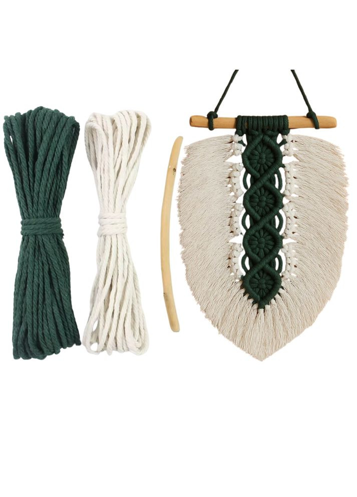 Набір макраме для ручного в'язання гобелена настінного декору «Лист» 26х15 см для рукоділля та творчості No Brand (354829429)