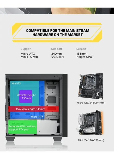 Корпус MICRO ATX без блока питания Aero Mini GameMax (360420699)