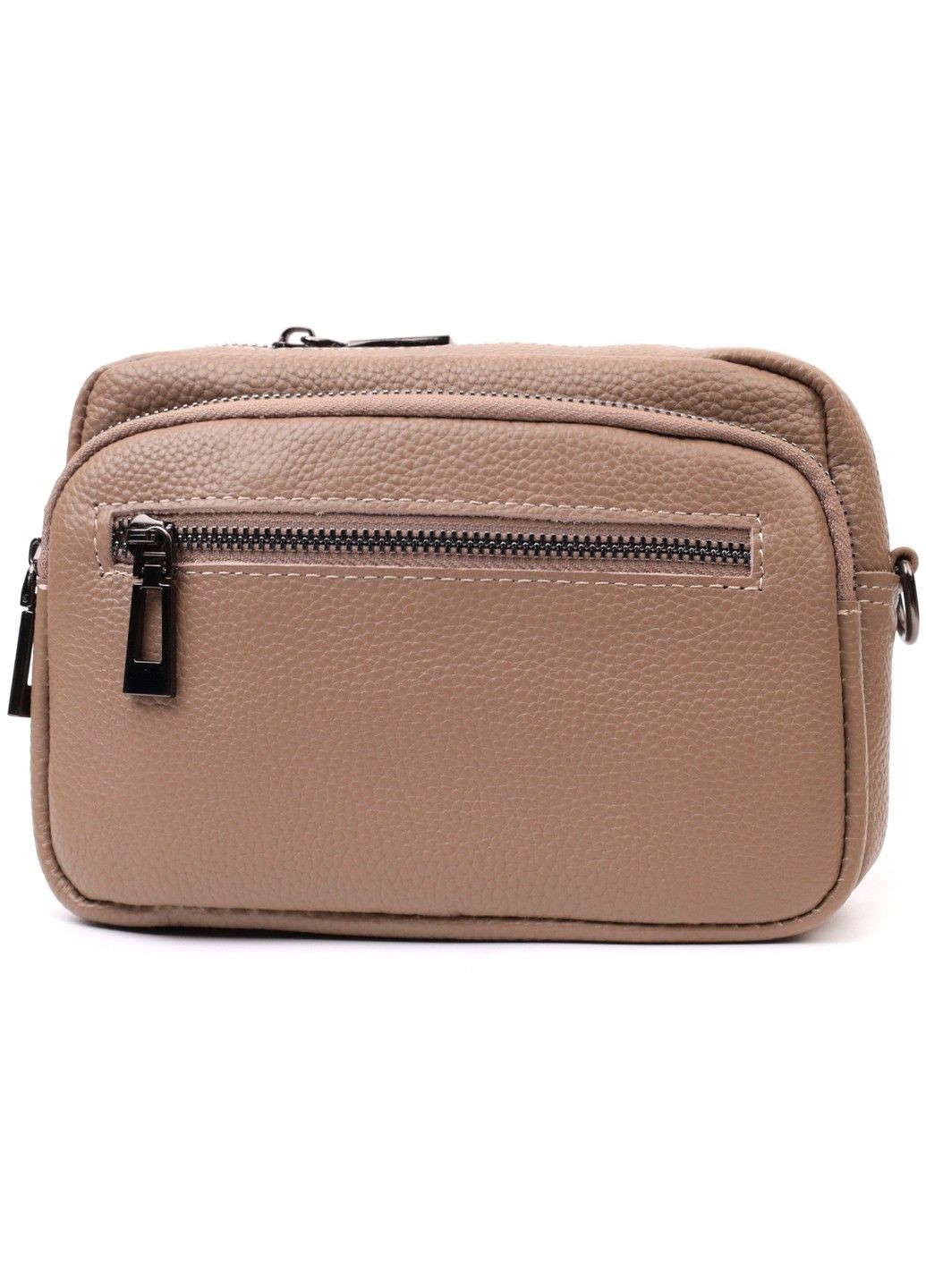 Практична жіноча сумка з накладною кишенею з натуральної шкіри 22638 Бежева Vintage (297956948)