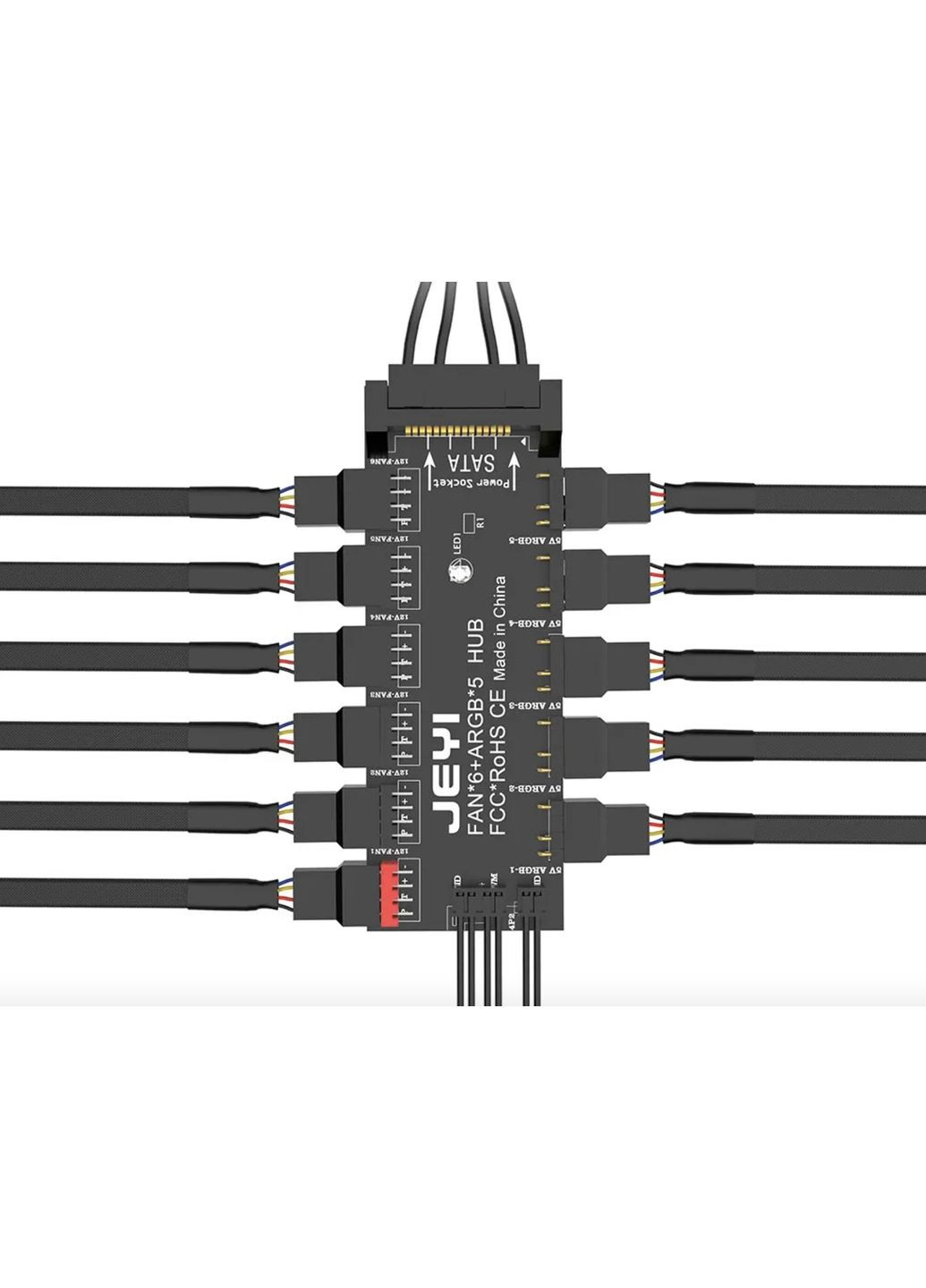 PWM хаб концентратор для вентиляторів 4pin та ARGB підсвічування 3pin JEYI (334877799)