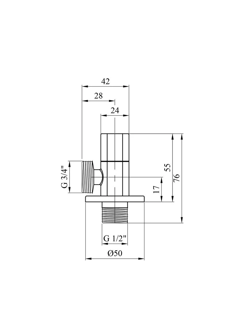 Кран приладовий для підключення 1/2"х3/4" ЗЗ KR-3123-1B Karro (317348857)
