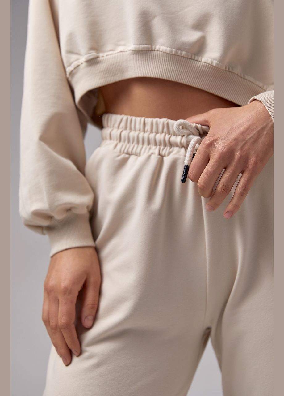 Жіночий спортивний костюм з укороченим світшотом та джогерами Liton (296909091)