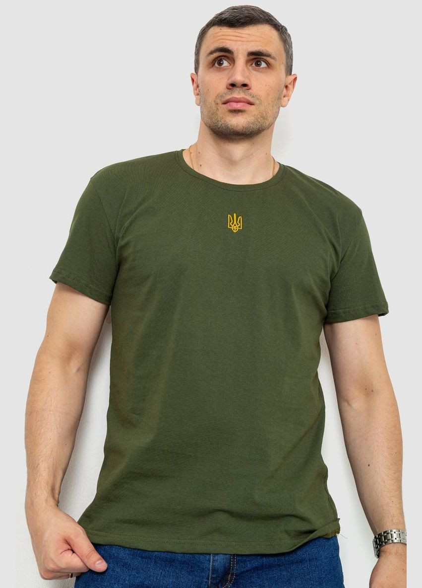 Хаки (оливковая) футболка мужская патриотическая, цвет хаки, Ager