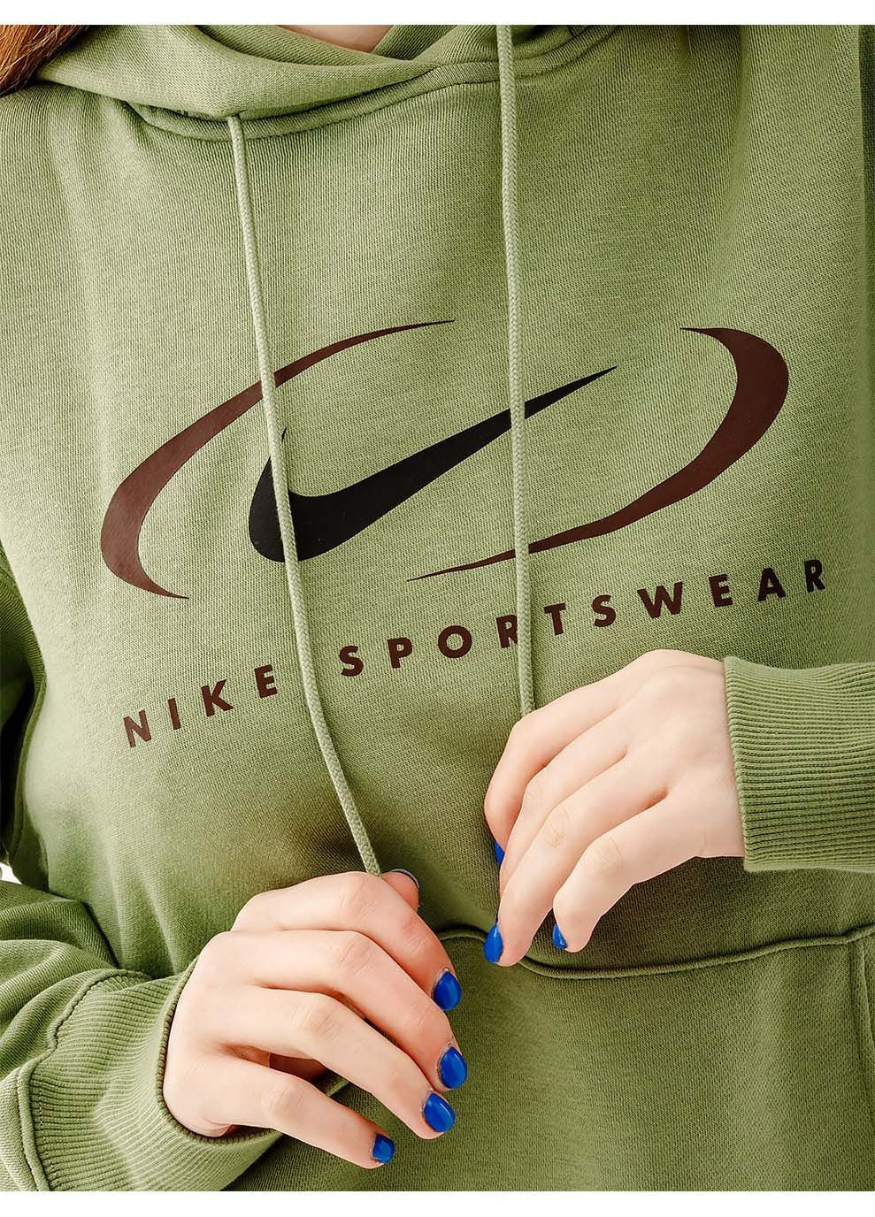 Женские Худые NS FLC OS PO HD SWSH Зеленый Nike (333957295)