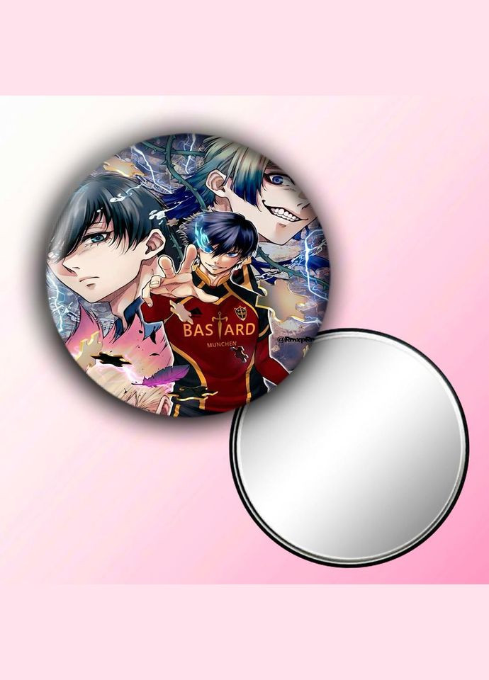 Зеркальце косметическое карманное Аниме Синяя тюрьма #0004 с рисунком круглый 56 мм No Brand (309156407)