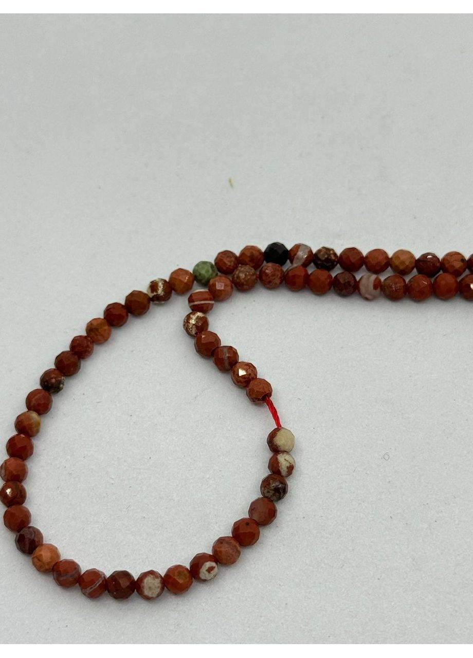 Червона яшма на нитці без застібки 3 мм 40 см Червоний No Brand (363829947)