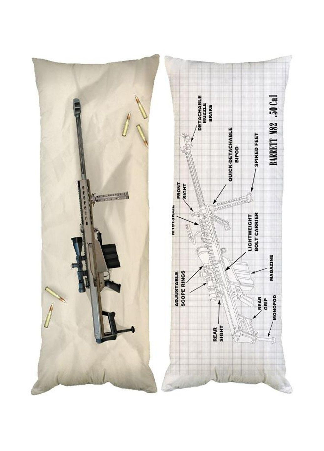 Подушка дакімакура снайперка Barrett M82 декоративна ростова подушка для обіймання двостороння No Brand (329432934)