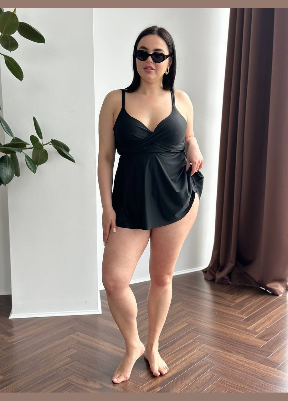 Чорний літній купальник жіночий роздільний танкіні plus size танкіні, роздільний No Brand