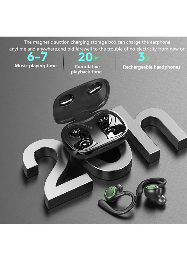 Бездротові спортивні навушники CR-i25 з індикатором заряду, водонепроникним корпусом та LED-підсвіткою TWS (367401947)