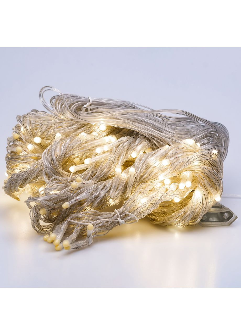 Гирлянда штора 3х2 м 320 LED светодиодная медный провод 16 нитей Желтый Garlando (366964354)