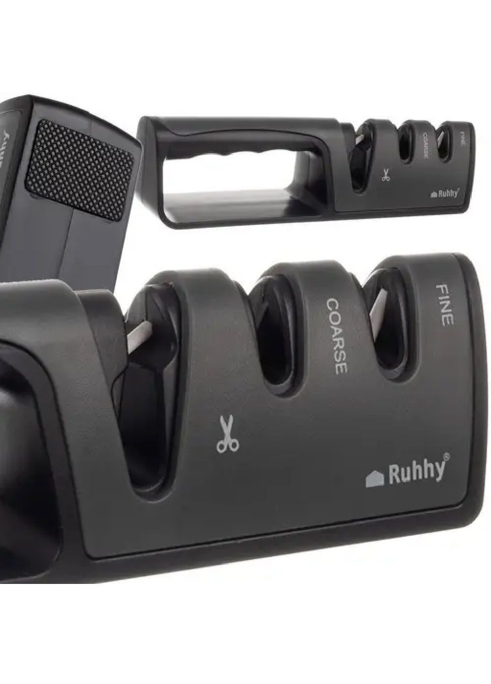 Точилка для ножей ножниц керамическая трехфазная заточка с ручкой нескользящим основанием 20,5х4х5,3 см (478033-Prob) Unbranded (301739286)