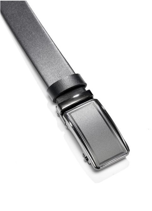 Чоловічий шкіряний ремінь чорний з автоматичною пряжкою Sambag (302747286)