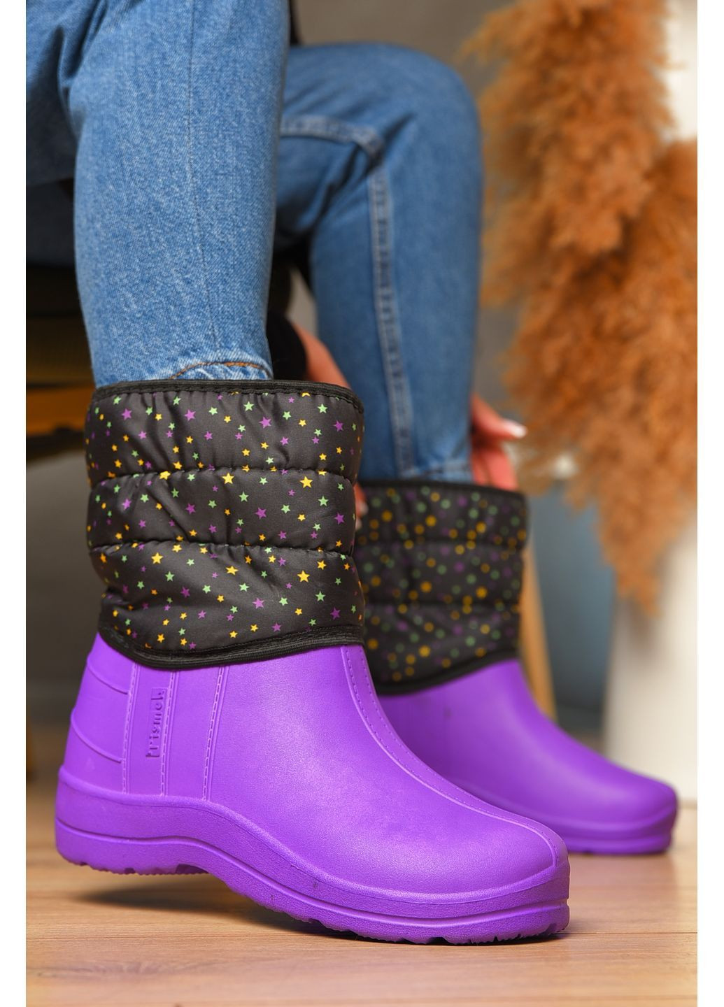 Дутики жіночі на хутрі фіолетового кольору Let's Shop (365776093)