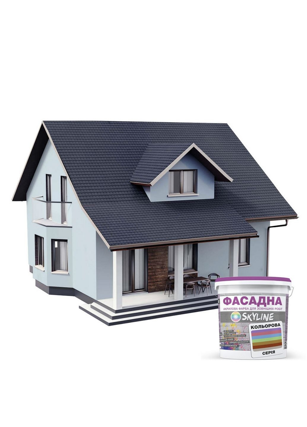 Фасадна фарба акрил-латексна 1005-B20G 10 л SkyLine (289367738)