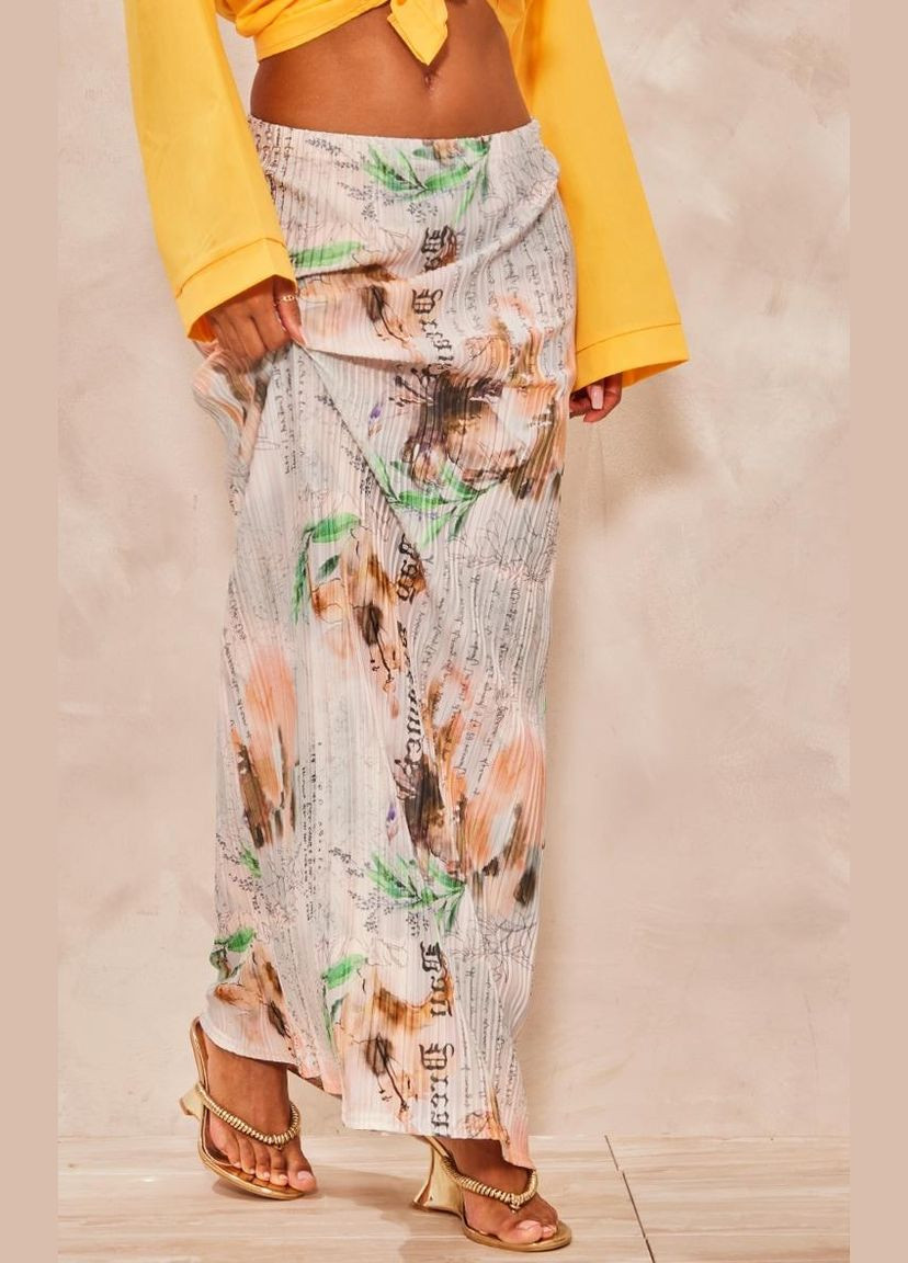 Бежевая юбка PrettyLittleThing