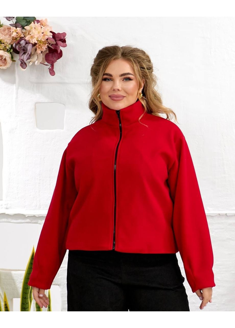 Красное Повседневный, Классическое, Кэжуал пулупальто женское с высоким воротником Style Point однотонное