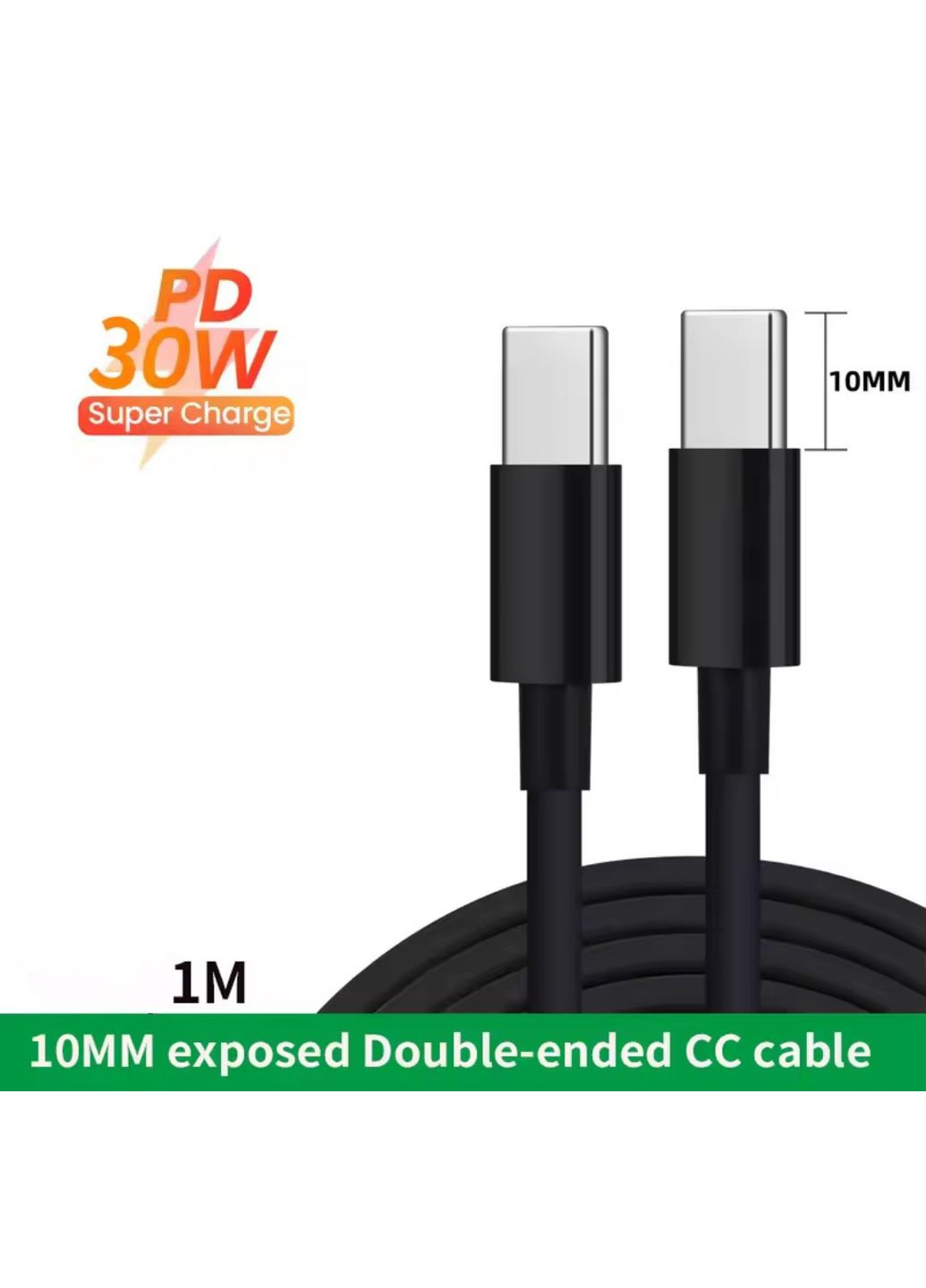 Кабель для защищенных смартфонов (PD 30W) Type-C - Type-C 10mm. 1метр \ X-level (335257890)