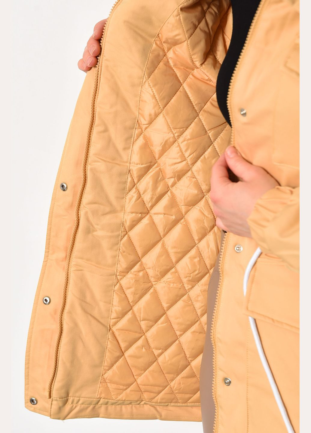 Горчичная демисезонная куртка женская демисезонная горчичного цвета Let's Shop