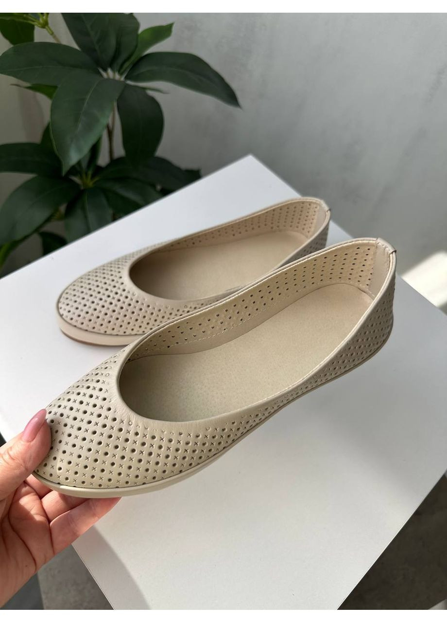 Женские балетки Vakko | бежевые искусственная кожа (351850871)