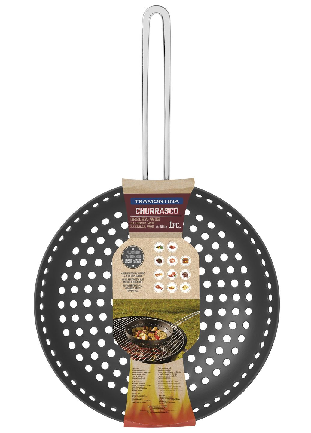 Сковорода ВОК для гриля Barbecue, 26 см. (6584529) Tramontina (314749676)