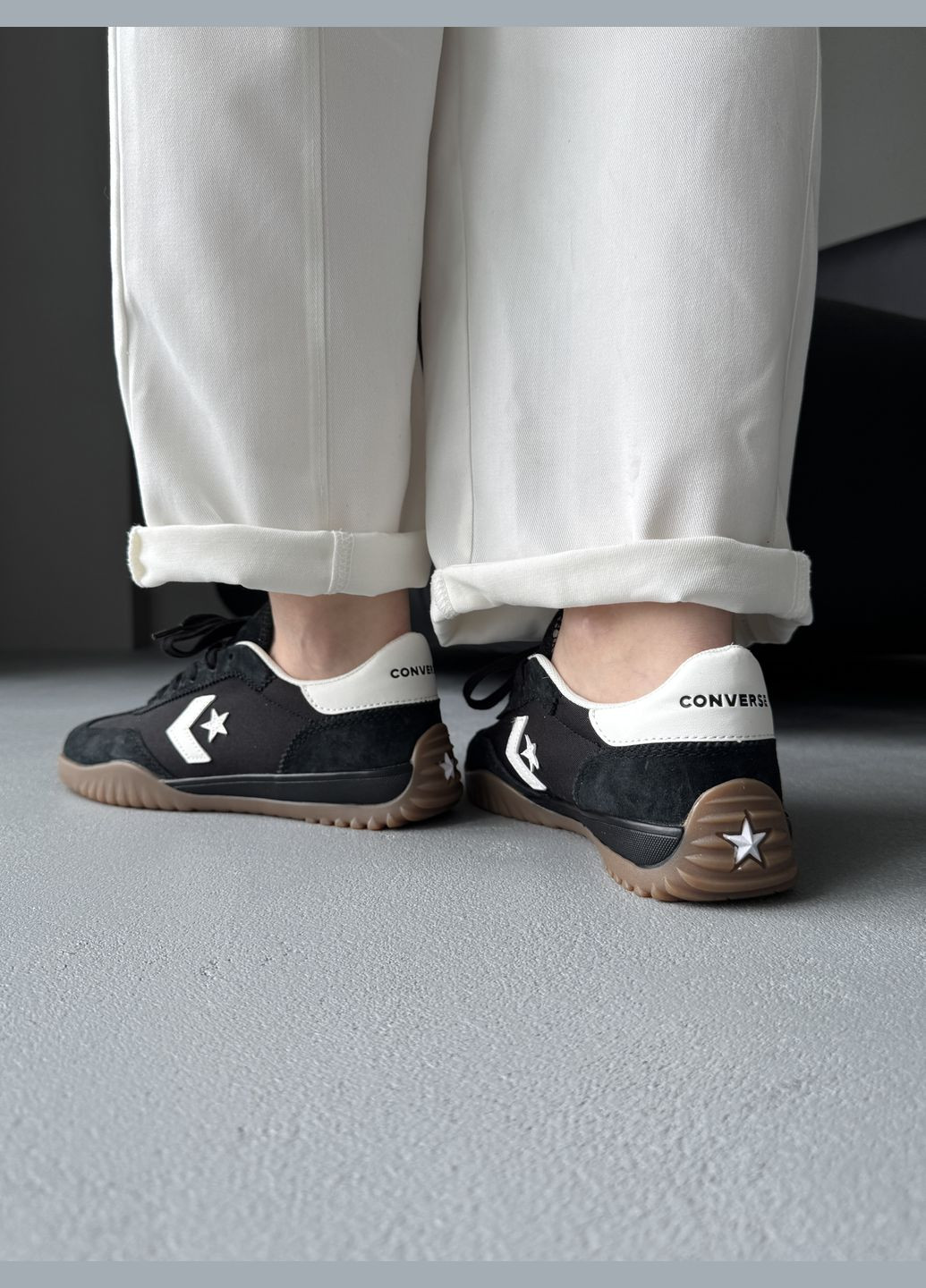 Черные демисезонные кроссовки мужские и женские converse run star trainer black | конверс ран черные No Brand