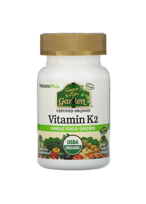 Витамин К2 (Vitamin K2),, Source of Life Garden, 60 капсул Nature's Plus (351383893)