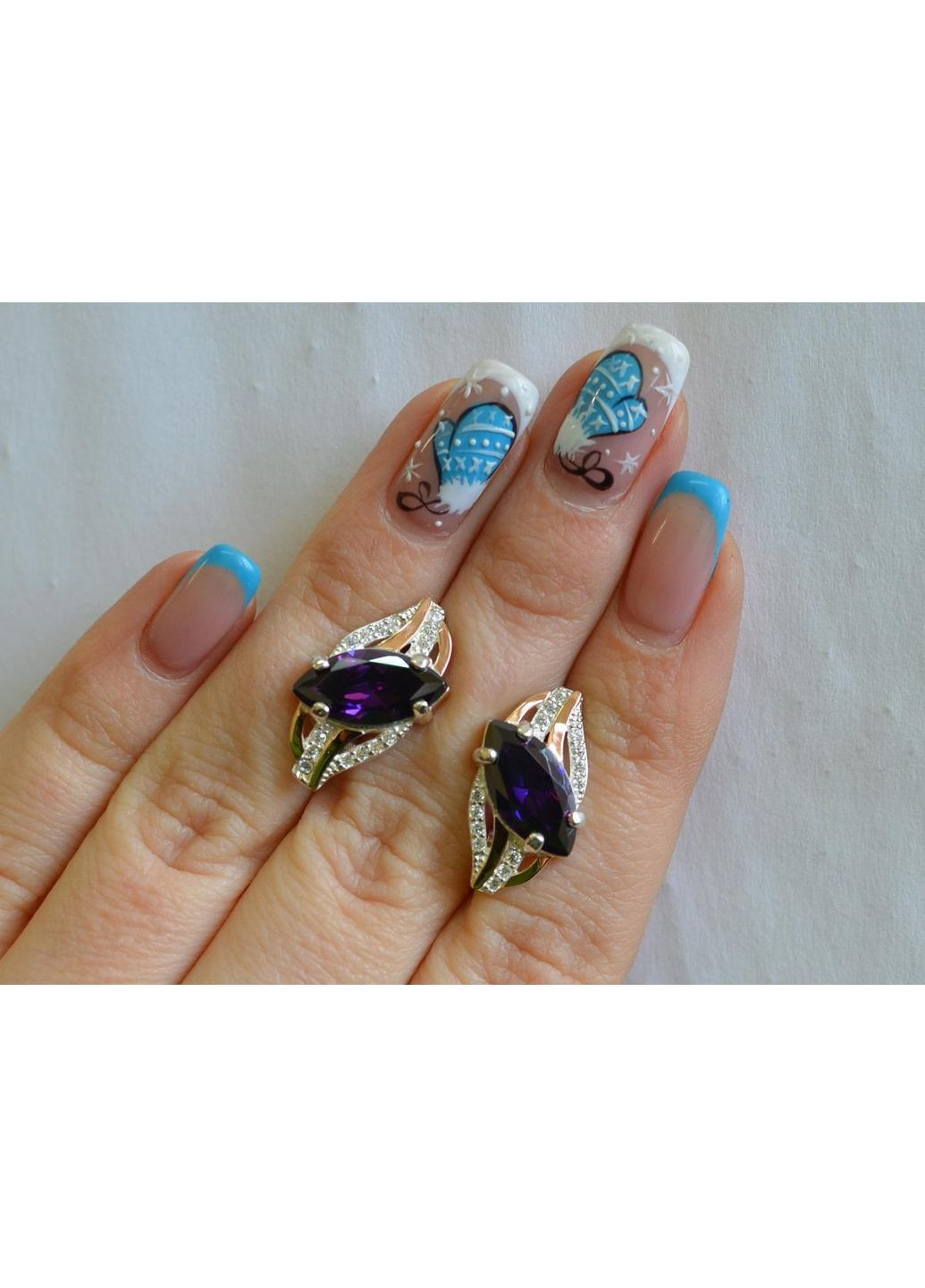 Серебряные серьги с золотыми пластинами Silver Style (367112651)