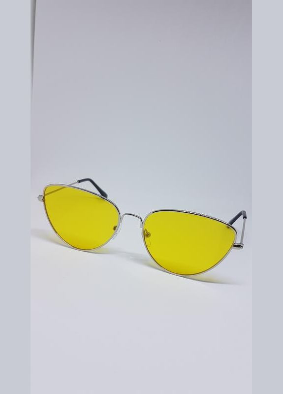 Сонцезахисні іміджеві окуляри котяче око Oxa жовті в металевій оправі LIGHT (315889407)