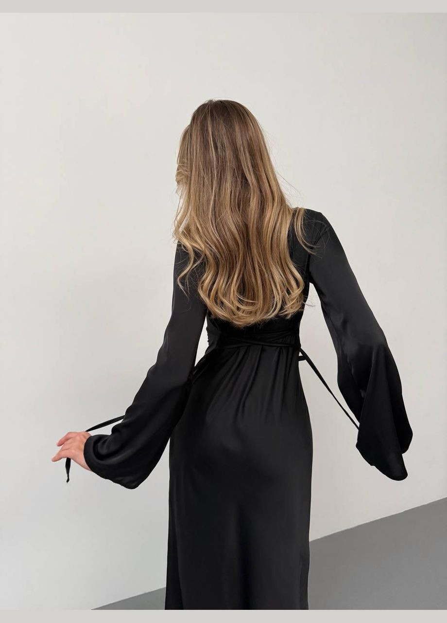 Чорна повсякденний сукня жіноча - довжина максі, однотон JUGO однотонна