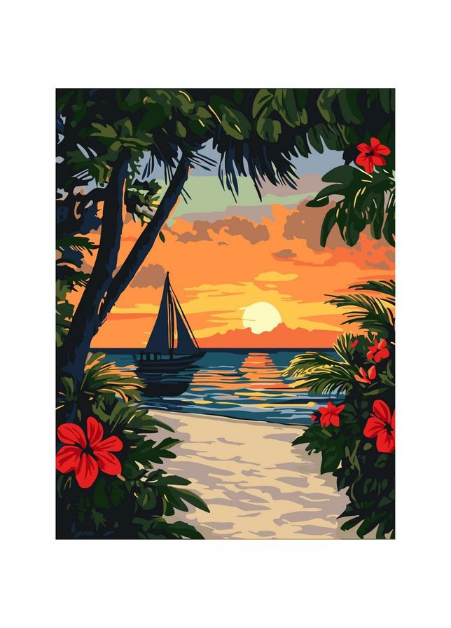 Картина за номерами "Краса тропіків" ©art_selena_ua KHO6393, IDEYKA (372374399)