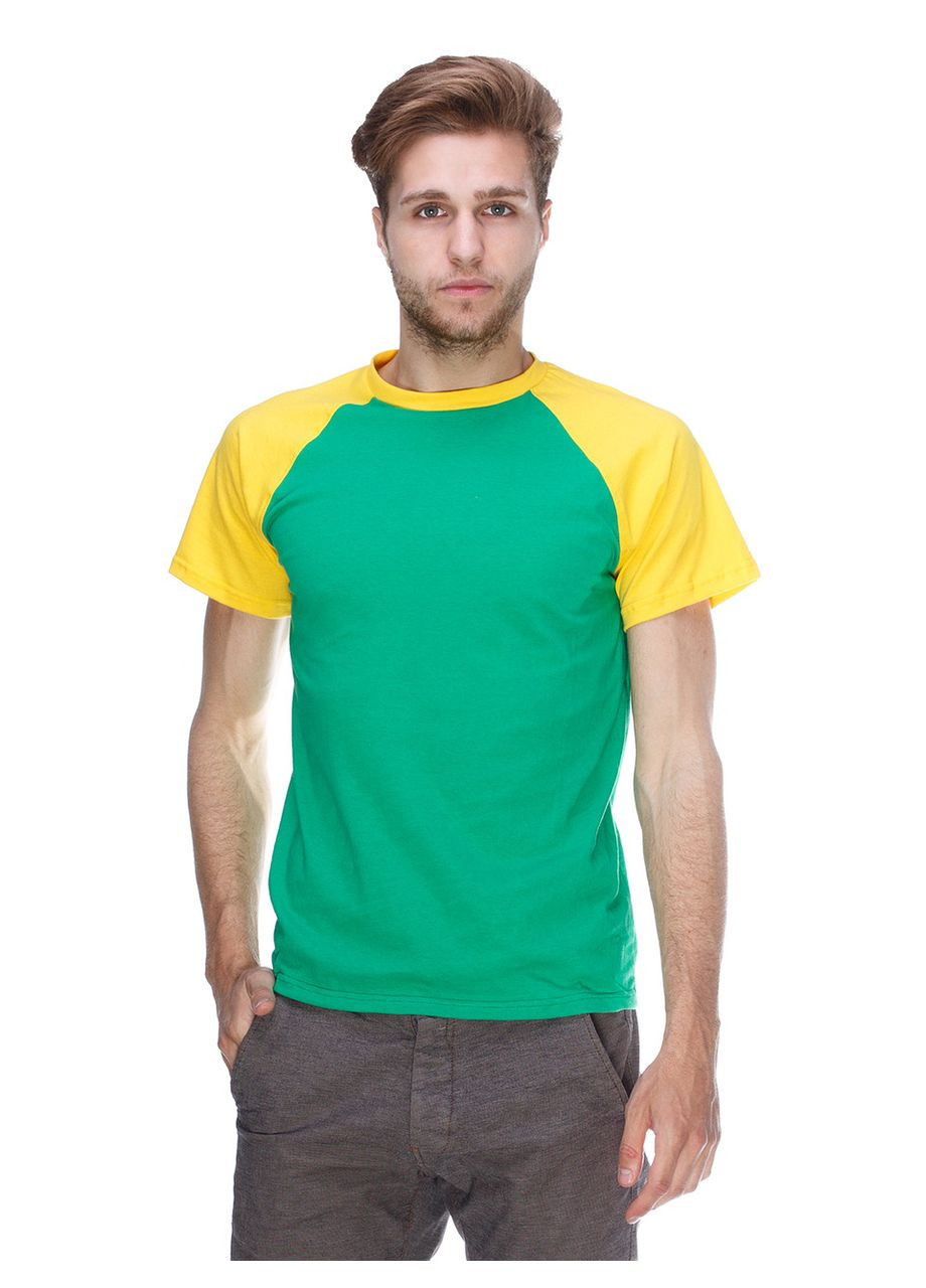 Зелена чоловіча футболка з реглан рукавом (hb365457) HiBrand