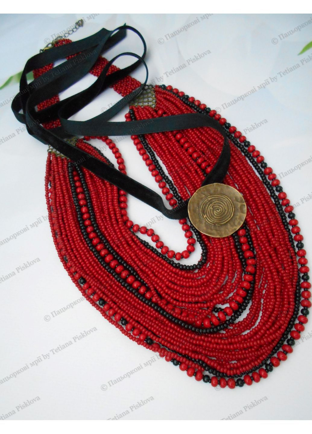 Ожерелье темно-красное с подвесом Пацьоркові мрії (369725124)