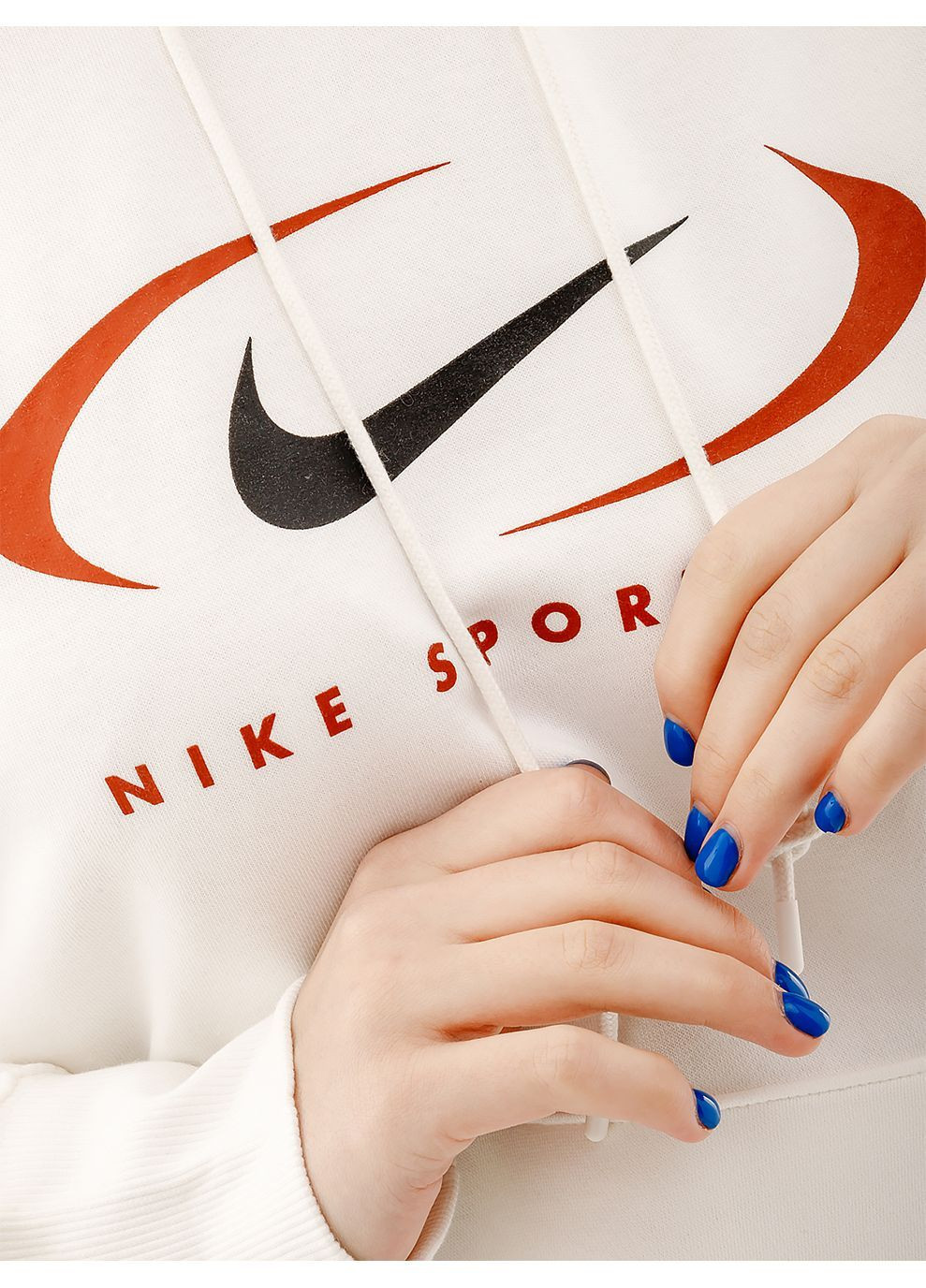 Женское Худи NS FLC OS PO HD SWSH Бежевый Nike (282617135)