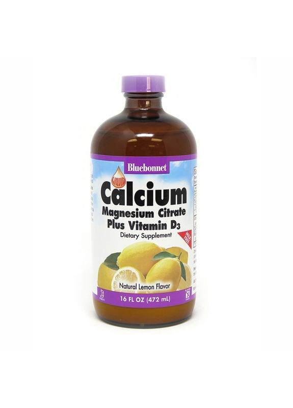 Вітаміни та мінерали Calcium Magnesium Citrate plus Vitamin D3, 472 мл - Лимон Bluebonnet Nutrition (322292001)
