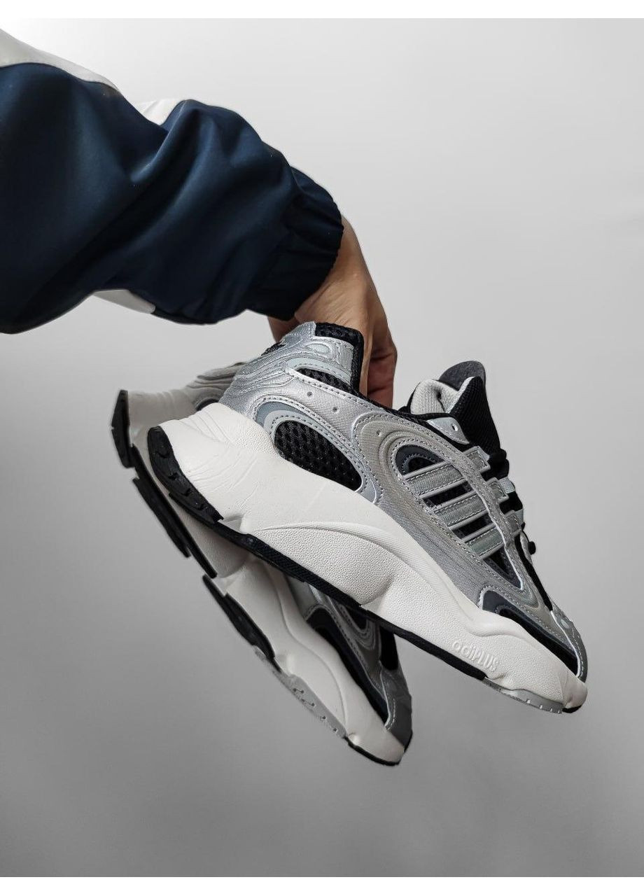 КРОССОВКИ ЖЕНСКИЕ ADIDAS OZMILLEN SILVER / BLACK АДИДАС ОЗМИЛЛЕН No Brand чёрные демисезоны (368867983)