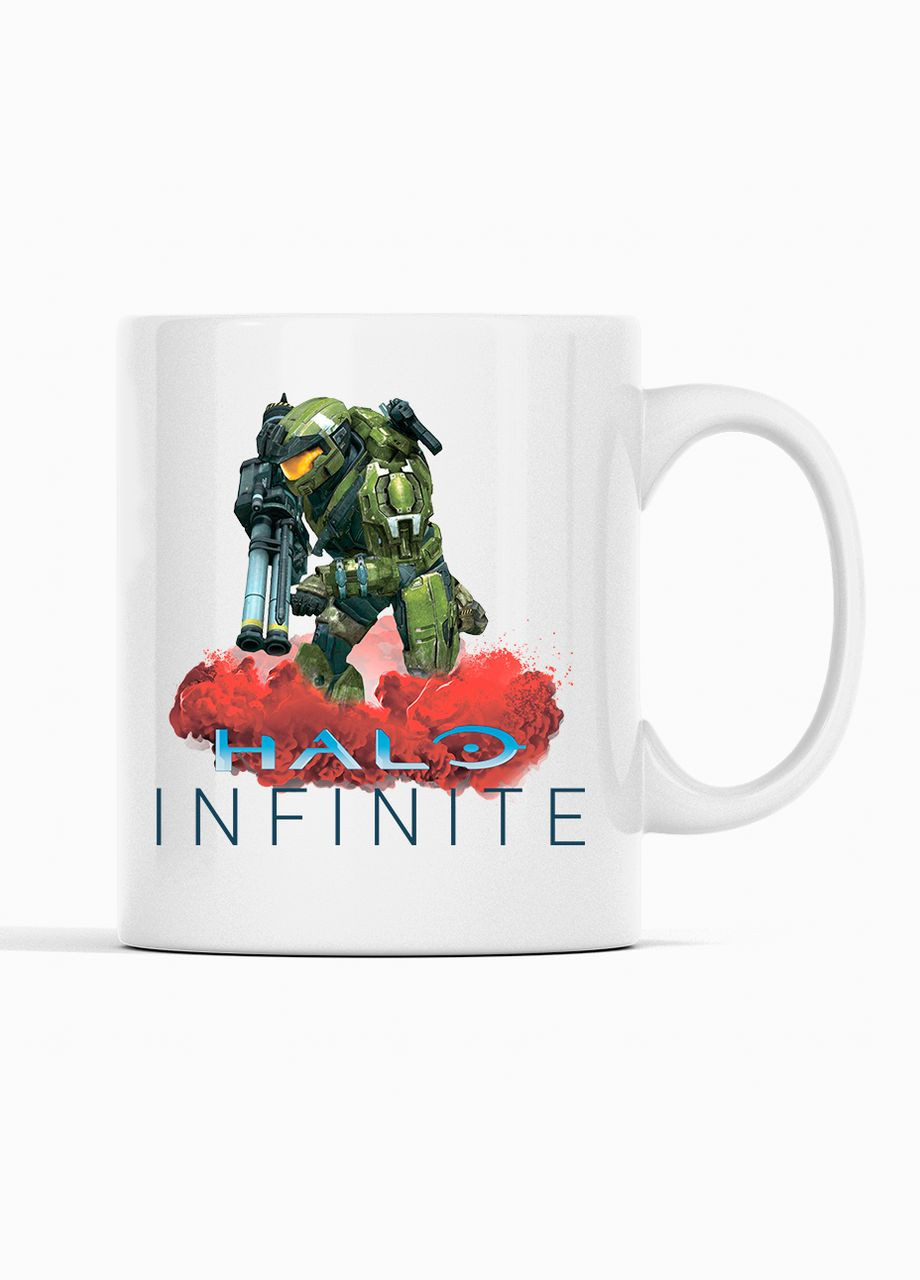 Білий кухоль з оригінальним принтом для ігроманів за мотивами іри "Halo Infinite" Кавун Чашка (316112702)