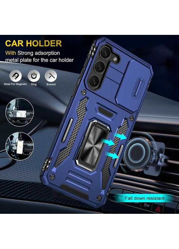 Ударостійкий чохол Camshield Army Кільце для Samsung Galaxy S21 FE Синій Epik (372499601)