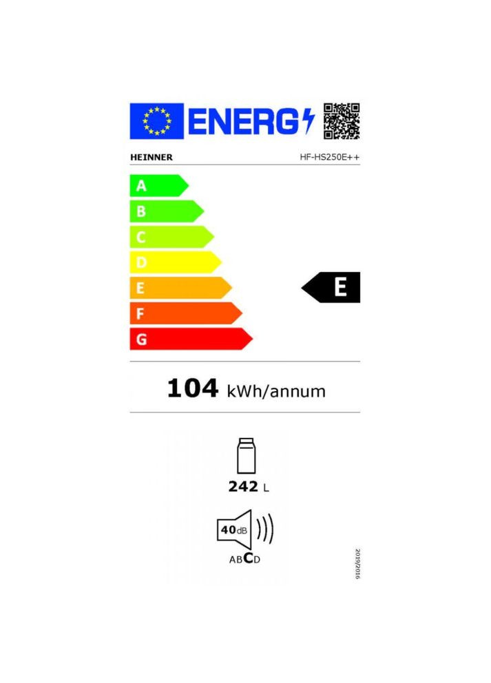 Холодильник HF-HS250E++ HEINNER (335009035)