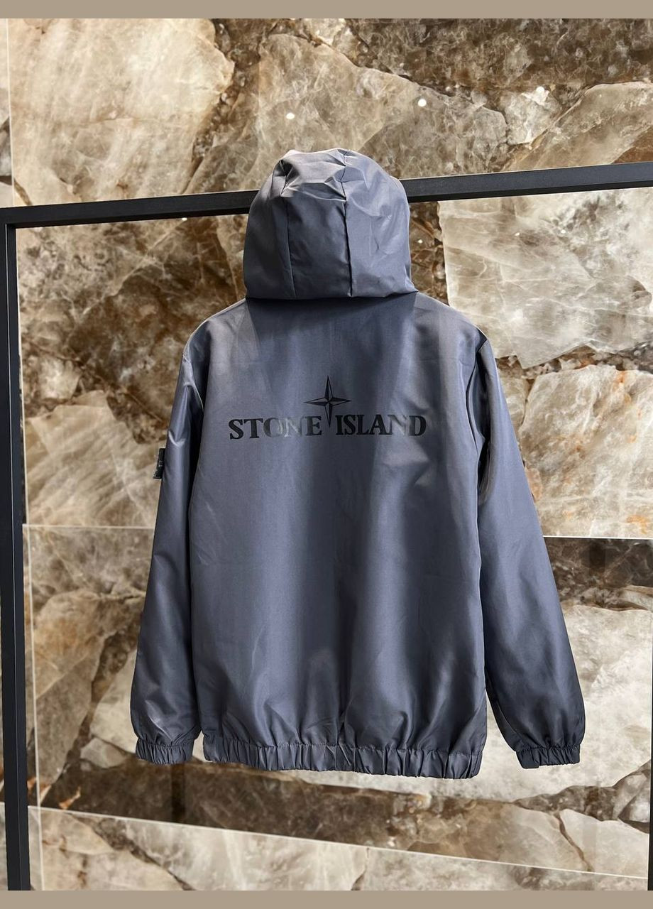 Темно-серая стильная ветровка No Brand