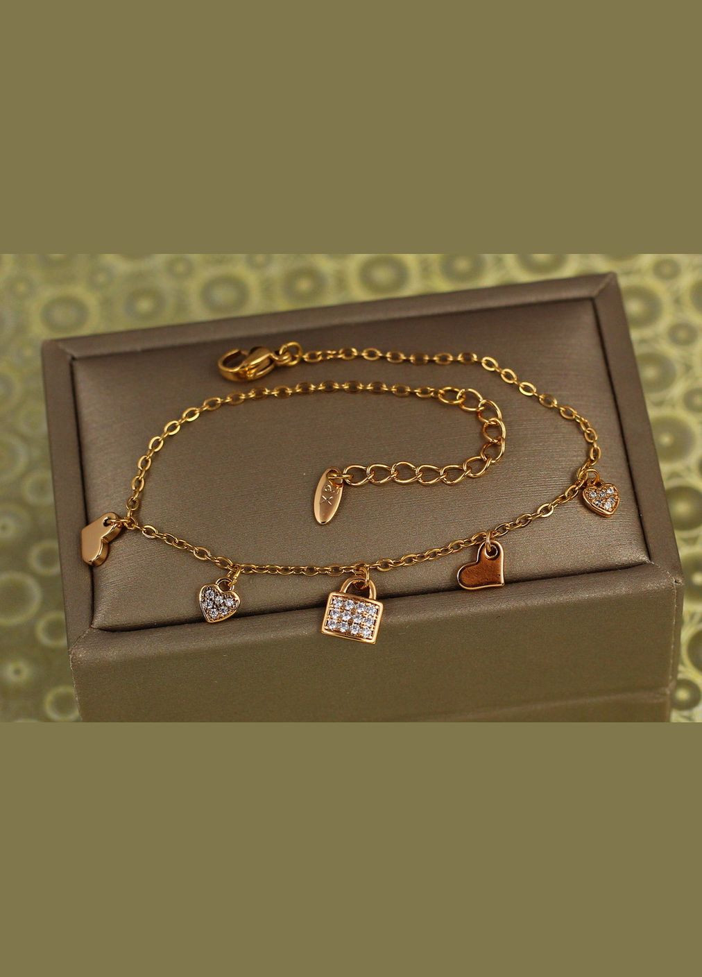 Браслет замочок із сердечками 17 см подовжувач 3 см Xuping Jewelry (316433753)