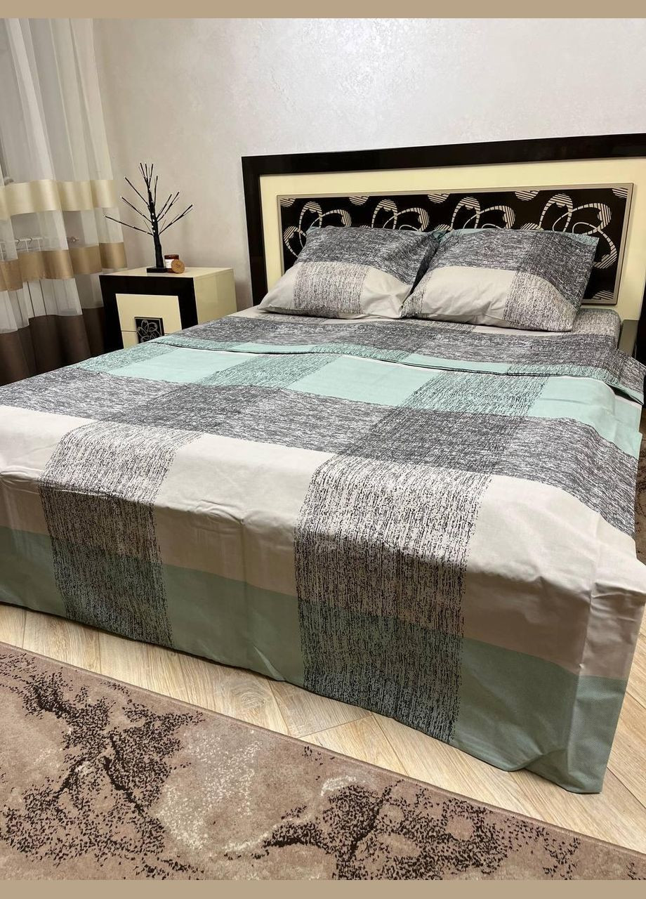 Постельное белье хлопковое Узоры Евро 200 x 220 Бязь Серое 50 х 70 No Brand (280911572)