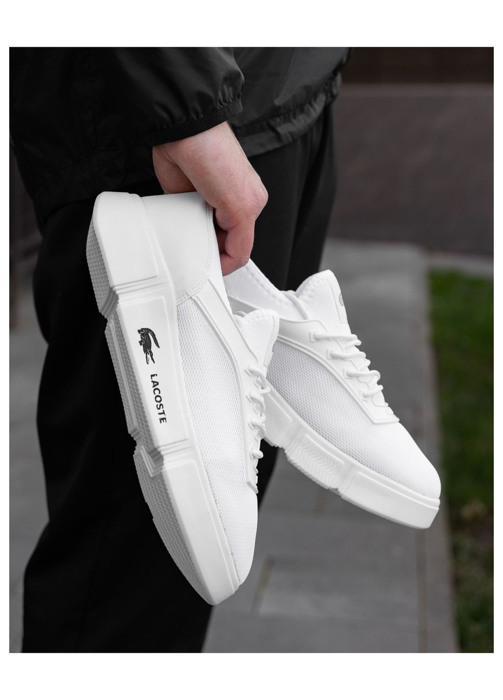 Білі Літні кросівки чоловічі, вьетнам No Brand Lacoste White